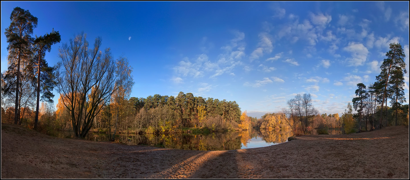 photo "autumn panorama" tags: landscape, panoramic, autumn, lake, park