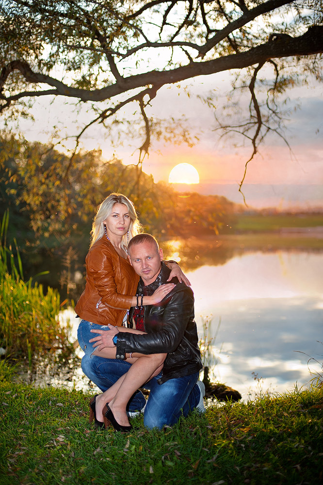 photo "***" tags: portrait, nature, autumn, love, man, pond, river, sun, sunset, tree, woman, счастье