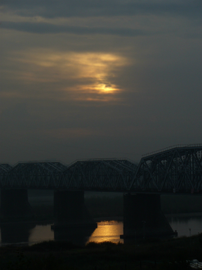 photo "***" tags: misc., bridge, clouds, sun, sunrise, Новосибирск