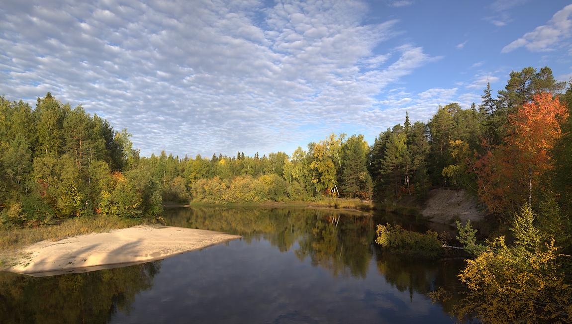 photo "***" tags: landscape, panoramic, autumn, clouds, river