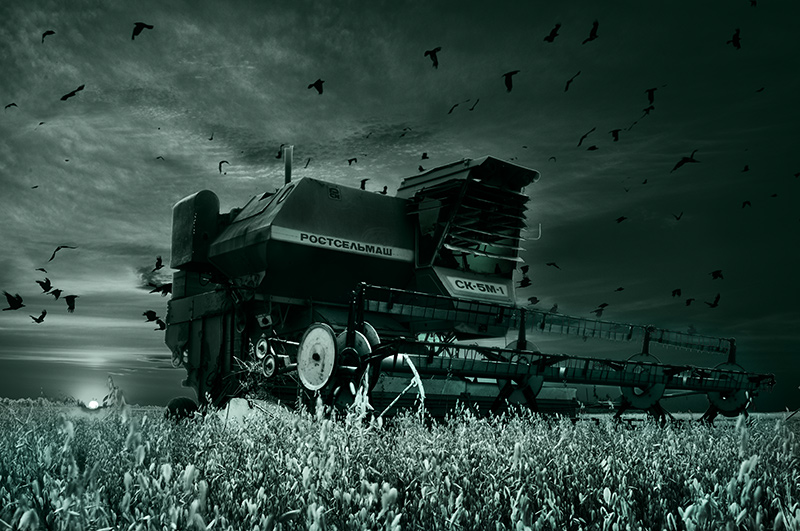 photo "The Reaping" tags: technics, combine, field, field, комбайн