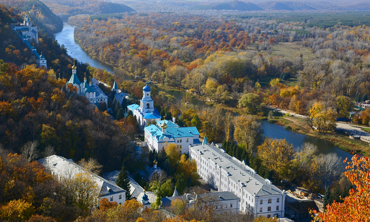 фото "Святогорск" метки: пейзаж, архитектура, путешествия, Святогорск, вода, дерево, осень, река