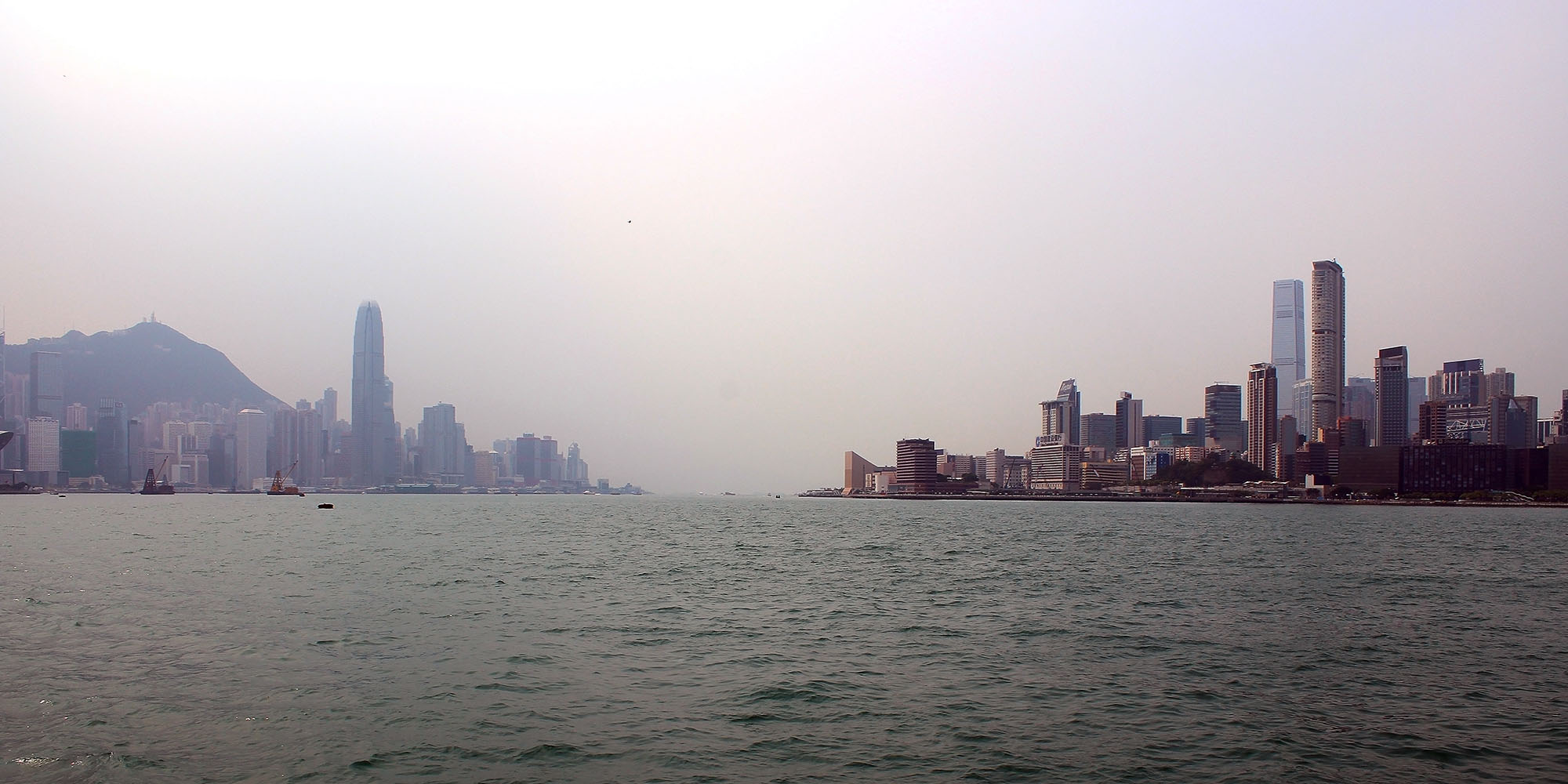 photo "Hong Kong from sea" tags: panoramic, landscape, city, Asia, China, Hong Kong, Kowlon, South china sea, seascape, skyscrapers, Гонконг, Китай