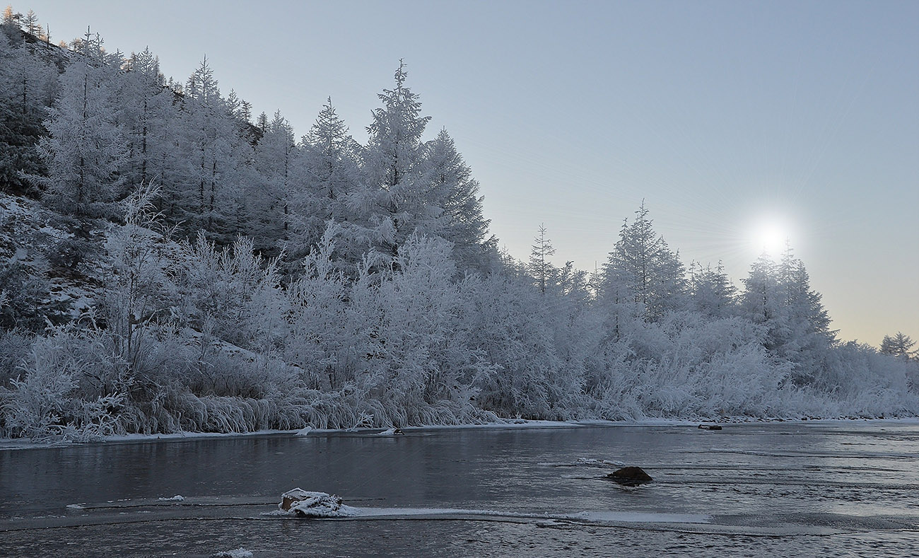 фото "Подморозило 2..." метки: пейзаж, зима, река, снег, солнце