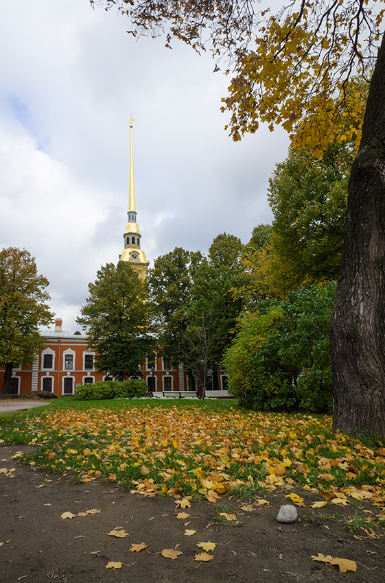 photo "Autumn in the Peter and Paul Fortress" tags: landscape, city, architecture, autumn, clouds, temple