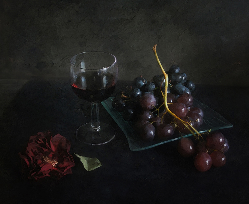 фото "Роза, вино, виноград" метки: натюрморт, 