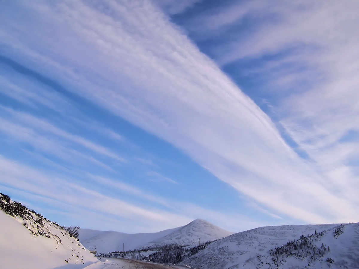фото "Небесные диагонали" метки: пейзаж, зима, небо, облака, снег