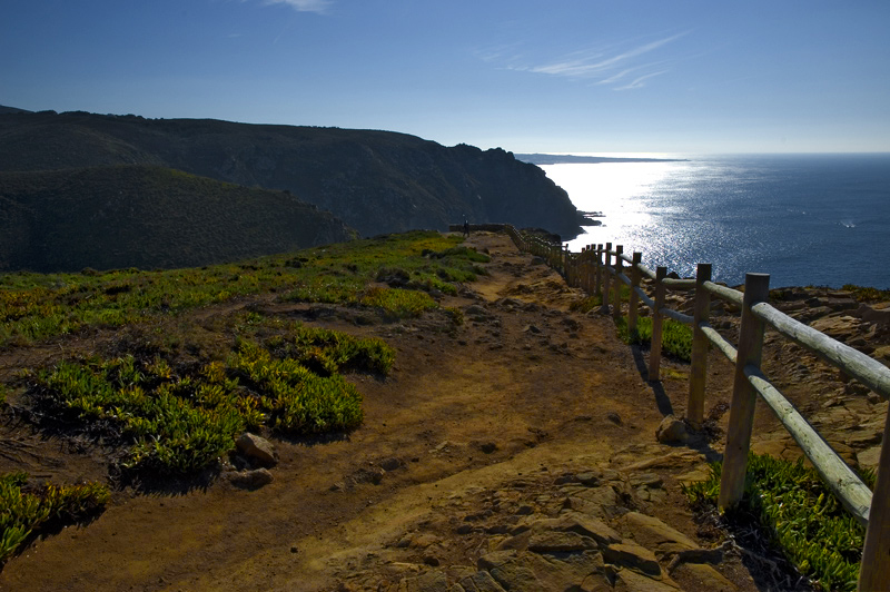 фото "Roca Cape" метки: пейзаж, панорама, Europe, Roca, cape, coastline, ocean, portugal, water., берег, горы, закат