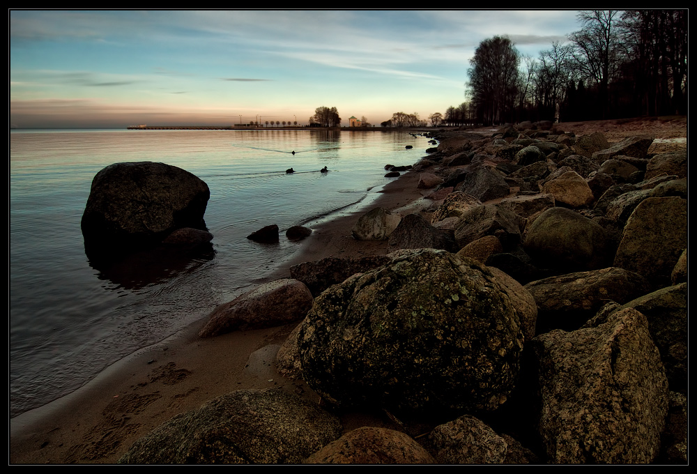 фото "Питер. Ноябрь. 4 часа" метки: пейзаж, Петергоф, вода, закат, осень