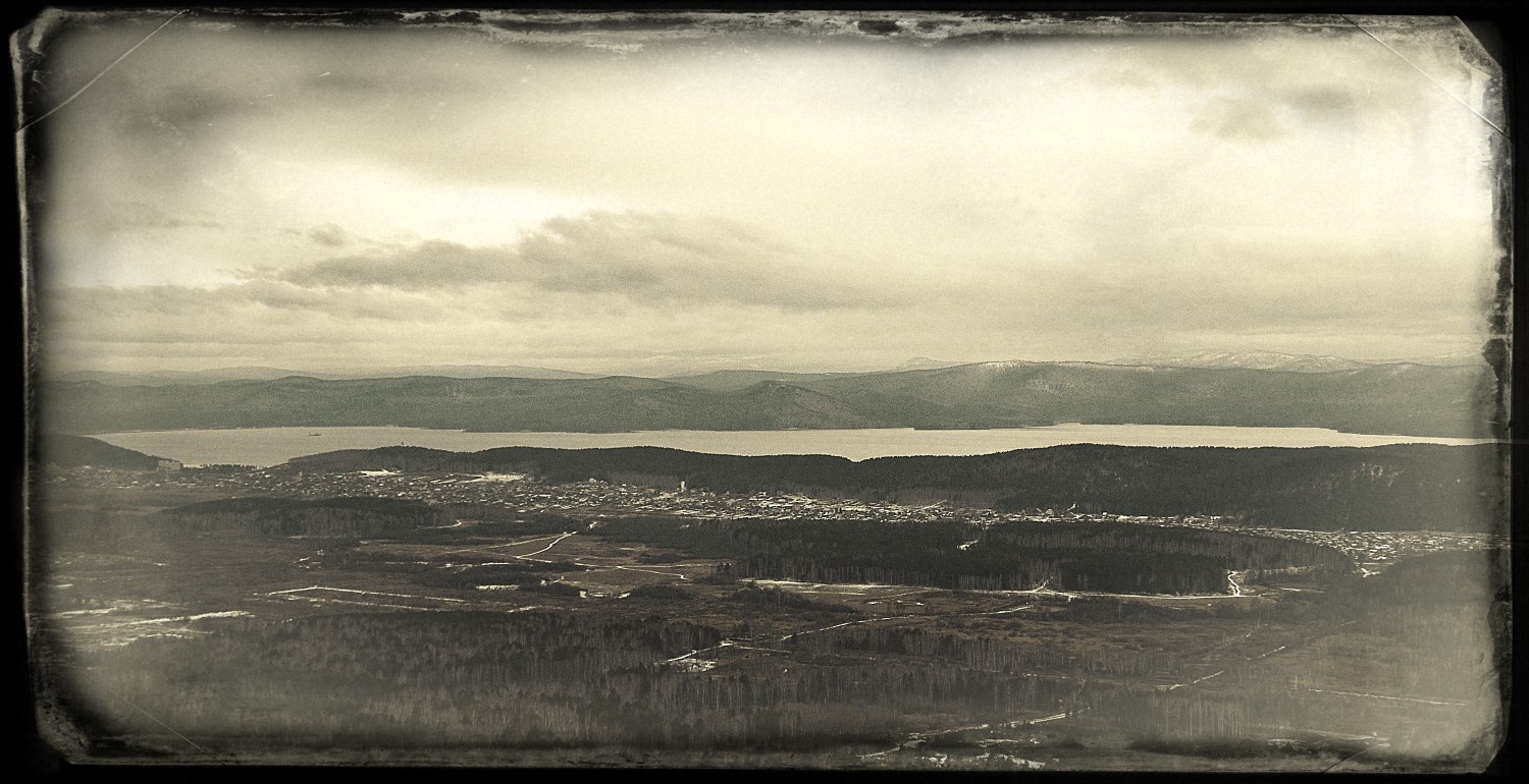 фото "View On The Lake Turgoyak" метки: пейзаж, ретро, урал тургояк озеро горы ural m