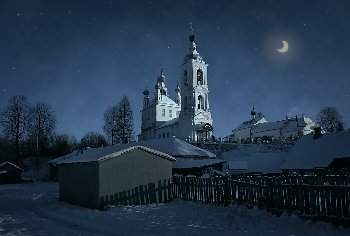 photo "***" tags: landscape, snow, temple, winter, полусумрак