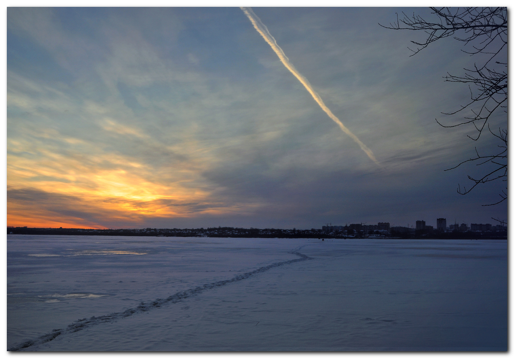 photo "***" tags: travel, sunset, winter, Череповец, Шексна