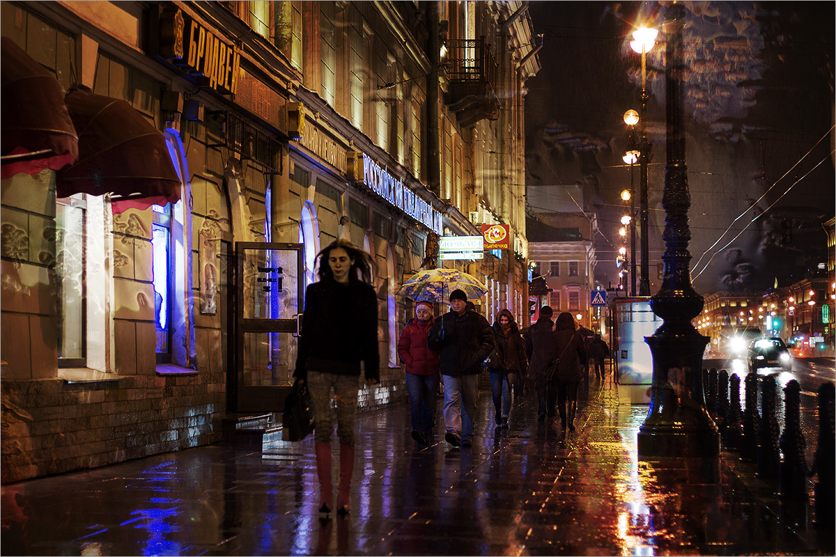 фото "***" метки: город, фотомонтаж, Санкт-Петербург, дождь, осень