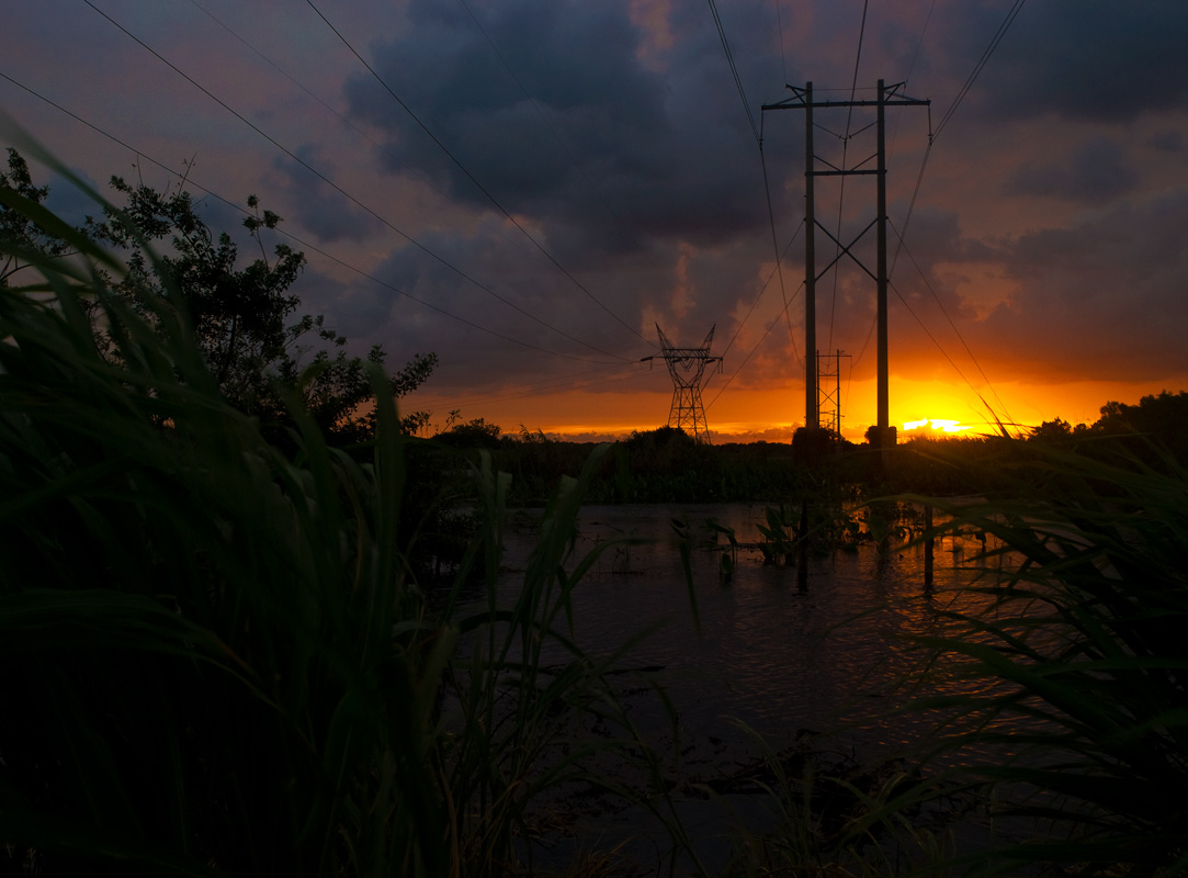 photo "Energy" tags: landscape, lake, sunset, электричество