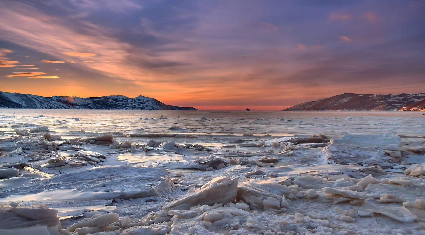 photo "***" tags: landscape, bay, sea, sunset, лед