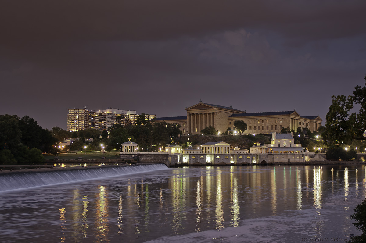 photo "Philadelphia after sunset" tags: landscape, architecture, city, Philadelphia, night, river, sunset