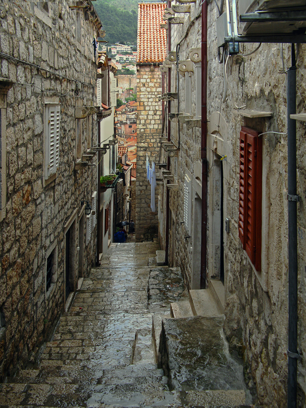 photo "Rain. Street. Dubrovnik." tags: travel, city, architecture, rain, Дубровник