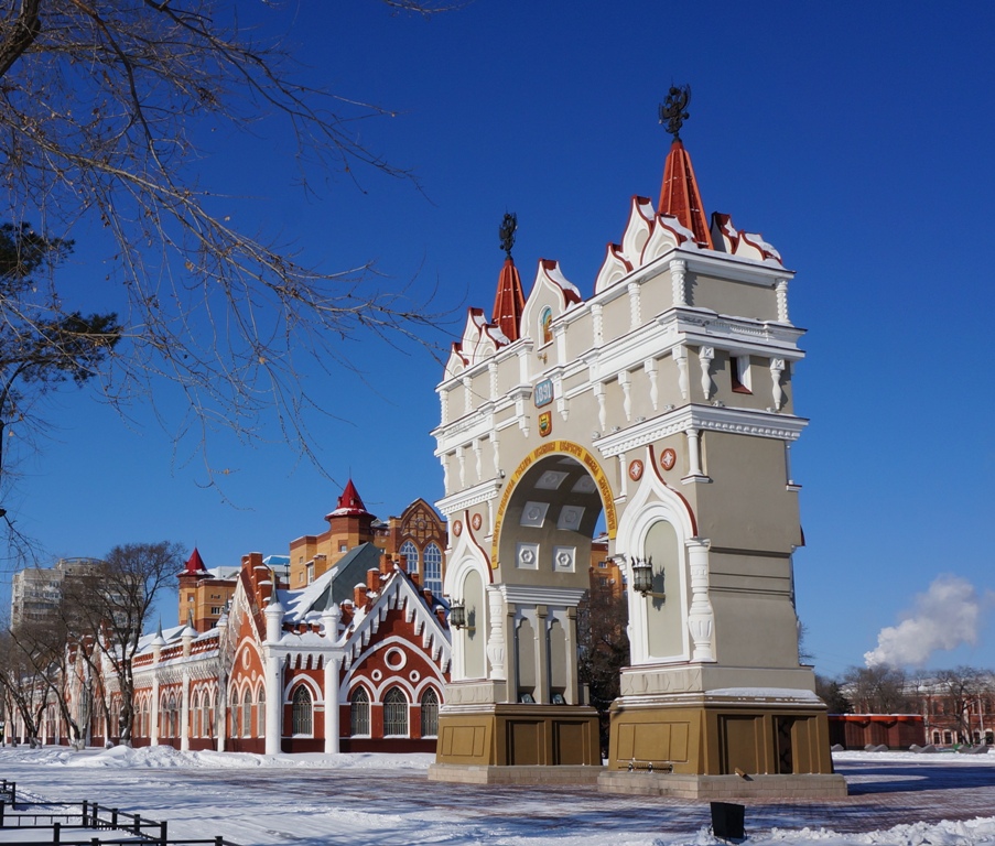 фото "Триумфальная арка Благовещенск" метки: архитектура, путешествия, разное, 