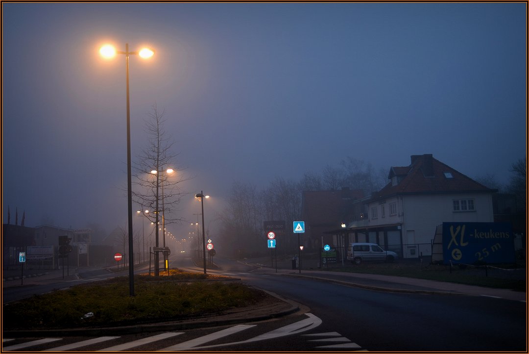 фото "my street" метки: пейзаж, архитектура, стрит-фото, fog, night