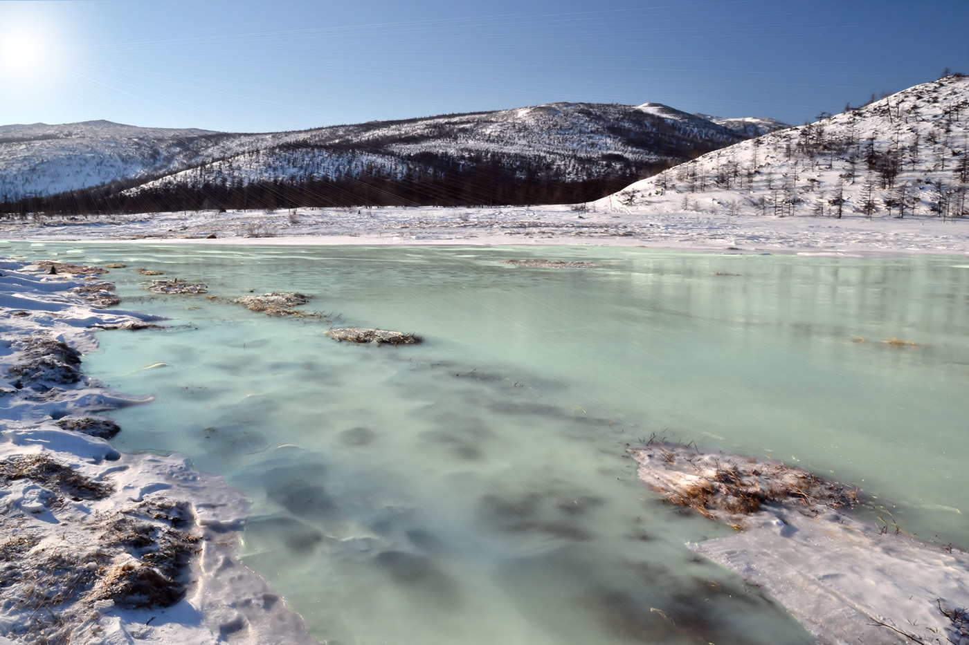 photo "***" tags: landscape, river, sun, winter, лед