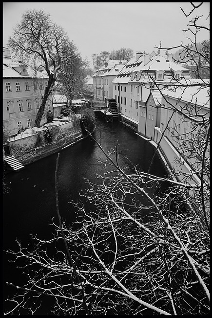 photo "Зимняя Чертовка" tags: black&white, Prag, Prague, Praha