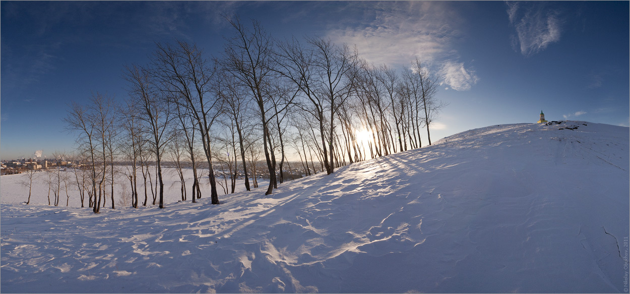 photo "0206_0054-0061" tags: landscape, panoramic, mountains, sun, winter