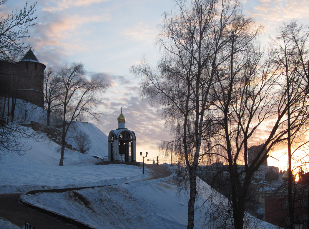 photo "At sunset." tags: street, architecture, landscape, sunset, winter, нижний новгород, февраль