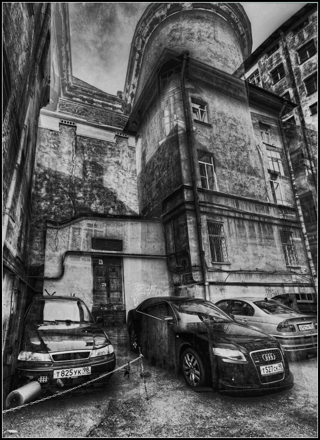 фото "Питерский двор" метки: город, черно-белые, digital art, 