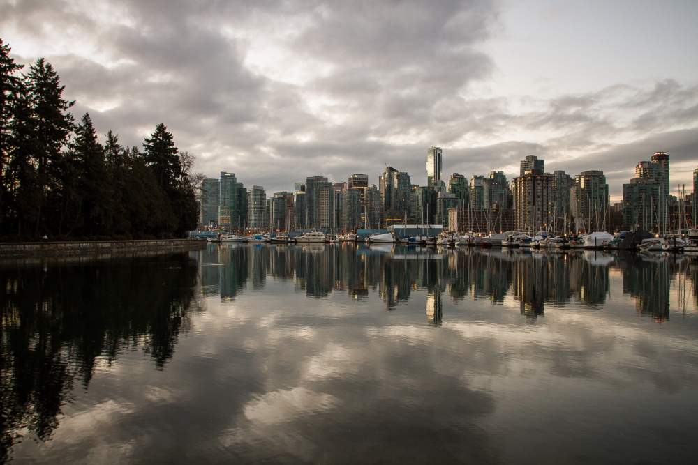 фото "Vancouver Canada at Dawn" метки: пейзаж, путешествия, город, Северная Америка, вода, рассвет