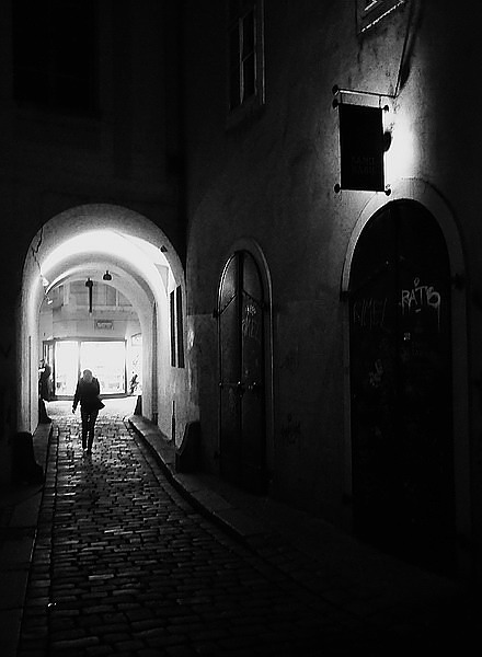 photo "Ночная атмосфера-22" tags: black&white, Prag, Prague, Praha