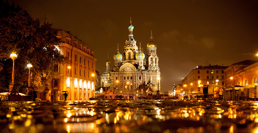 photo "Gold St. Petersburg Nights" tags: architecture, night, церковь