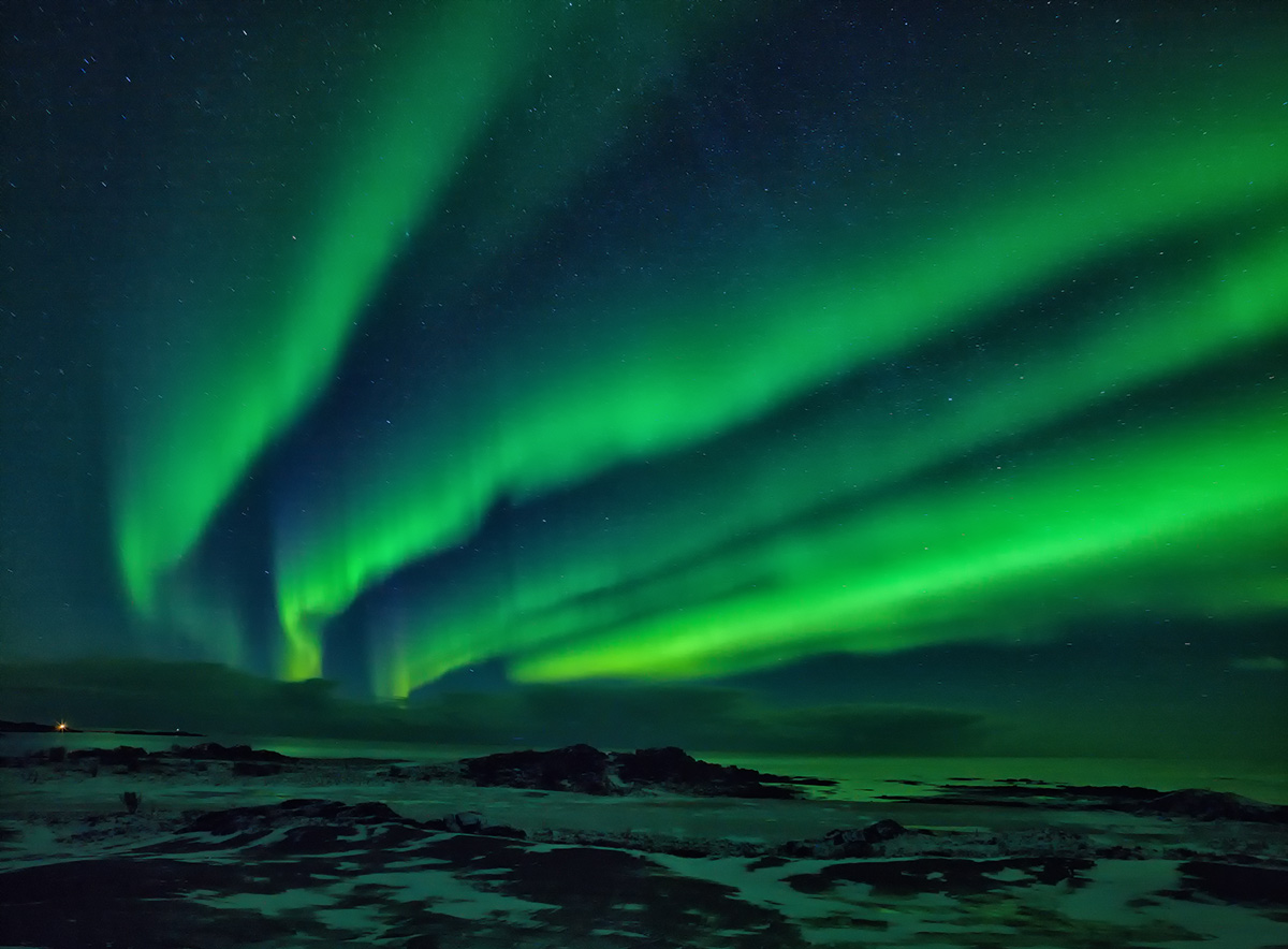 photo "Northern Lights." tags: landscape, Europe, night, snow, winter