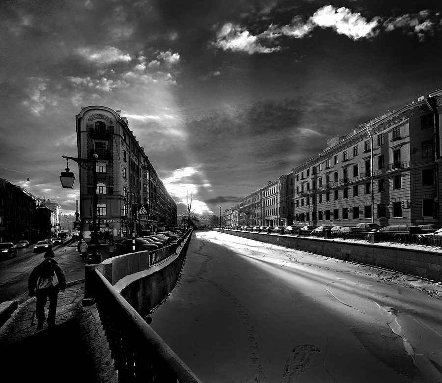 фото "Набережная" метки: город, черно-белые, архитектура, 