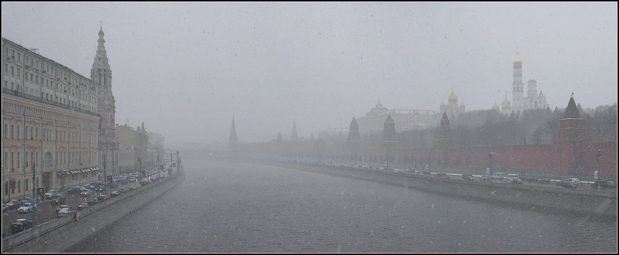 photo "spring snowfall" tags: city, panoramic, 