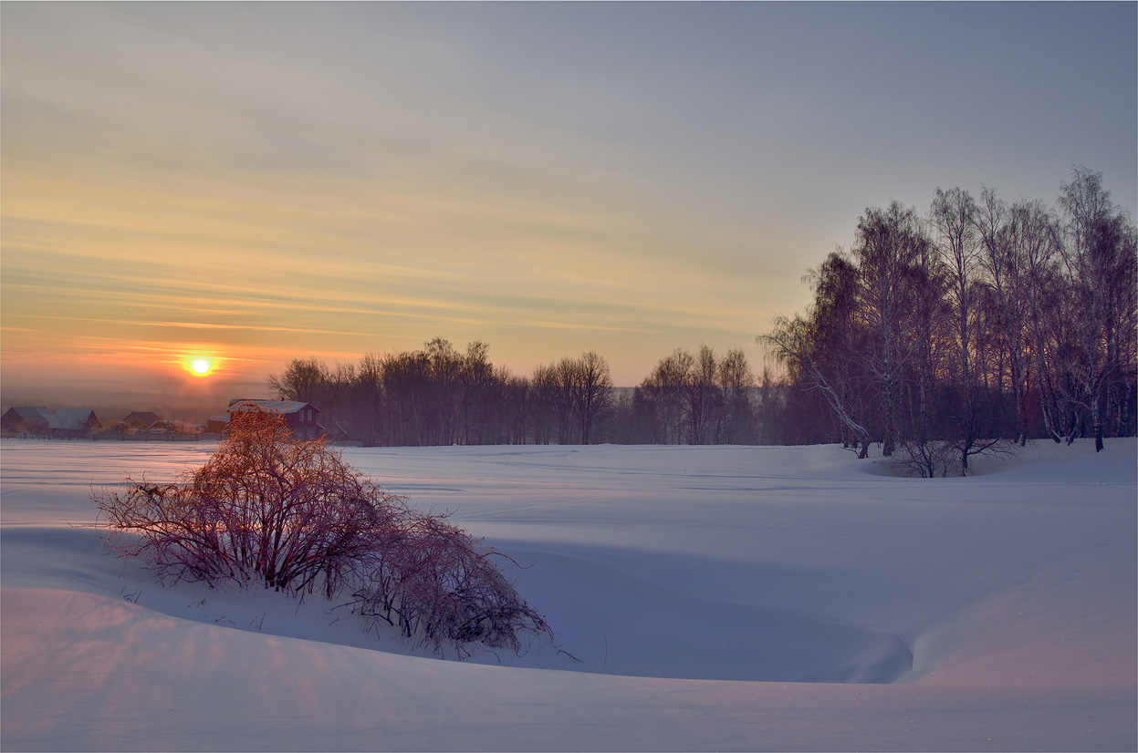 фото "***" метки: пейзаж, зима, небо, облака, снег, солнце, утро