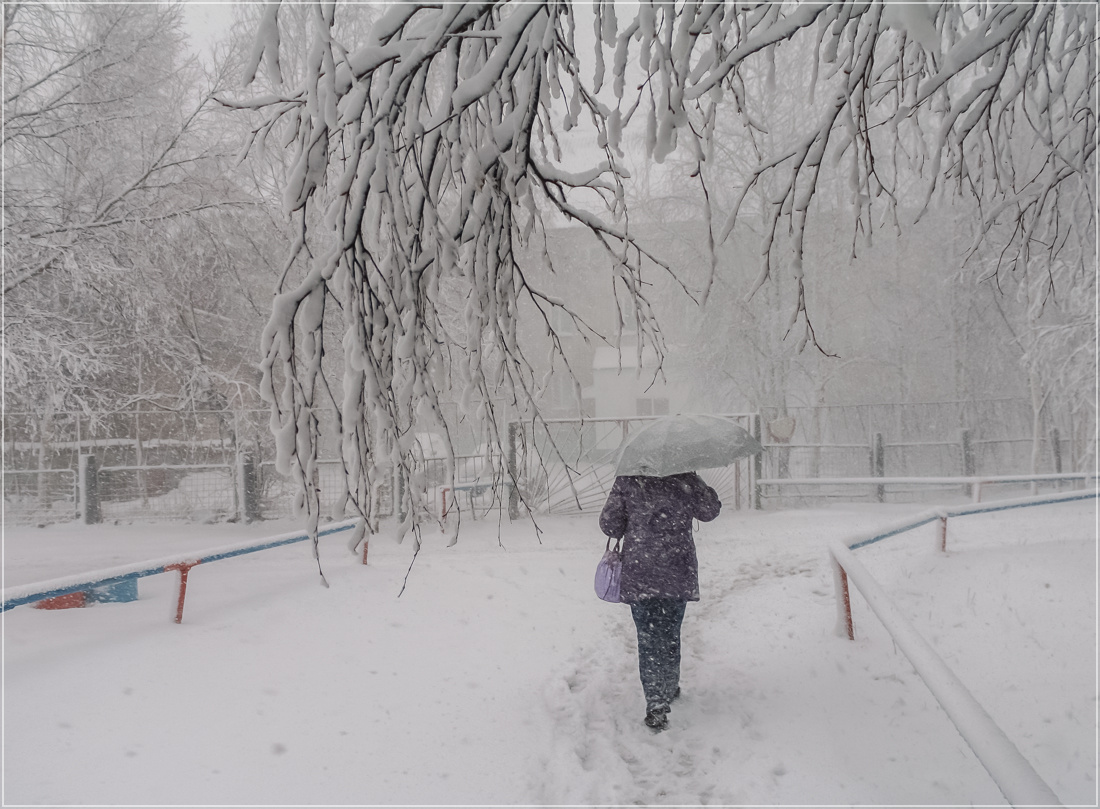 фото "Весенний снегопад" метки: пейзаж, город, 