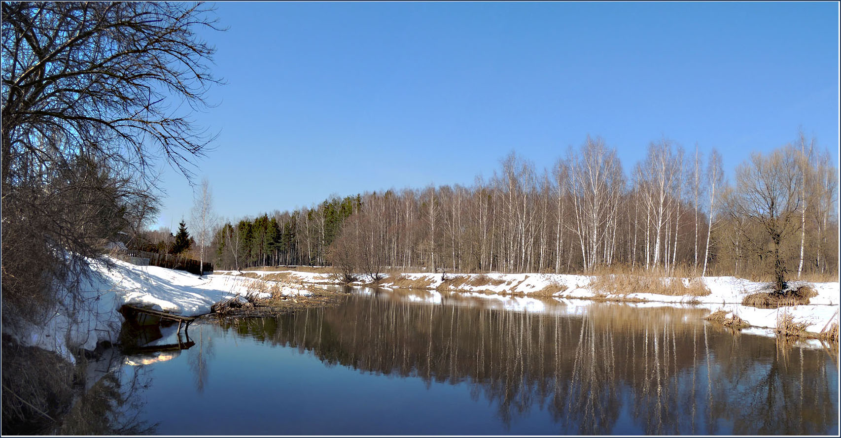 photo "Spring has come ..." tags: landscape, nature, panoramic, forest, river, spring, water, апрель