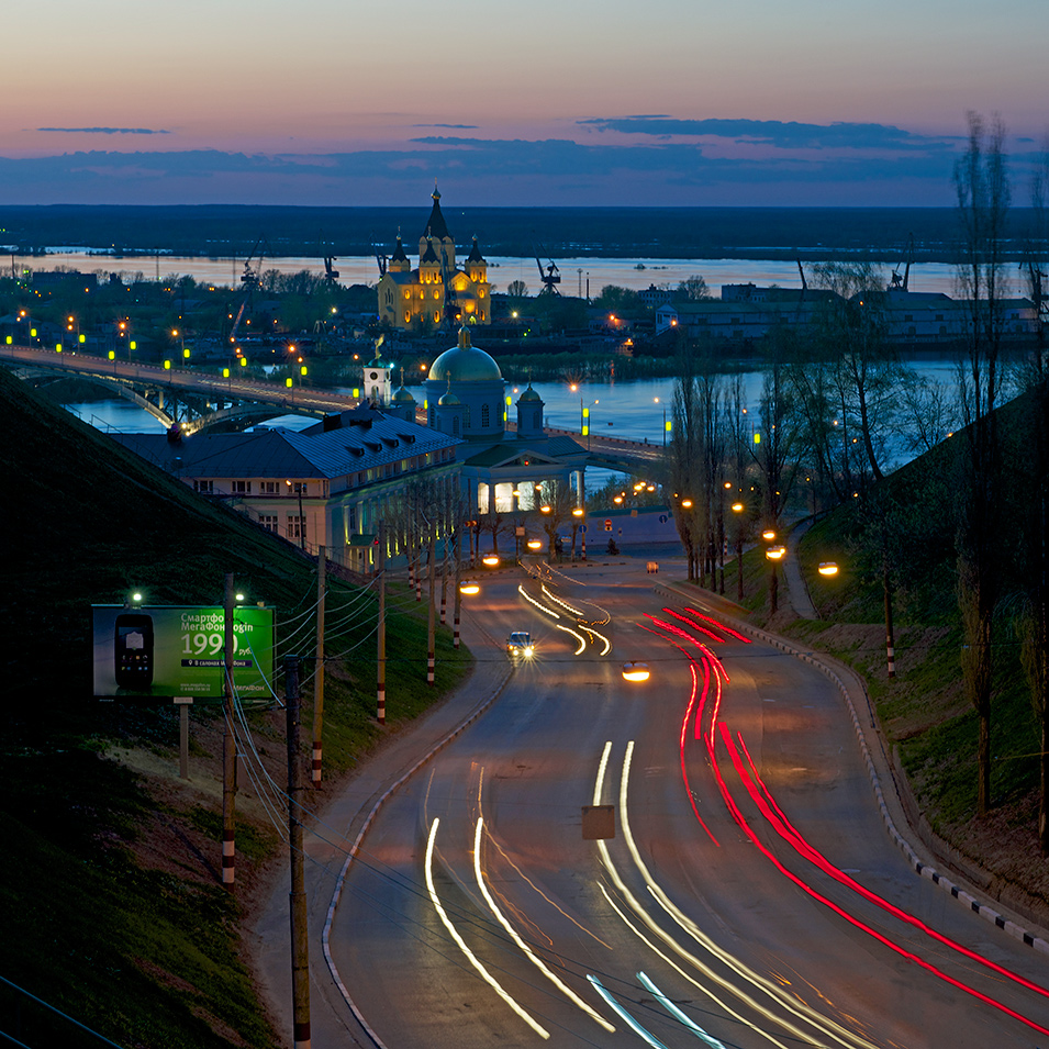 photo "Down Pohvalinsky" tags: travel, landscape, city, нижний новгород, ночная съемка