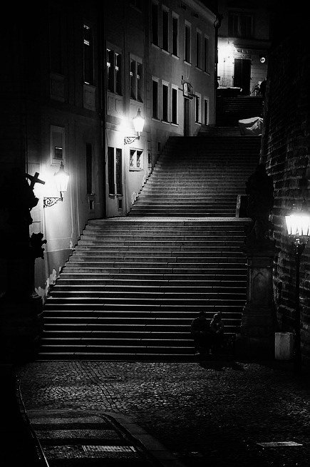 photo "Ночная атмосфера-23" tags: black&white, Prag, Prague, Praha