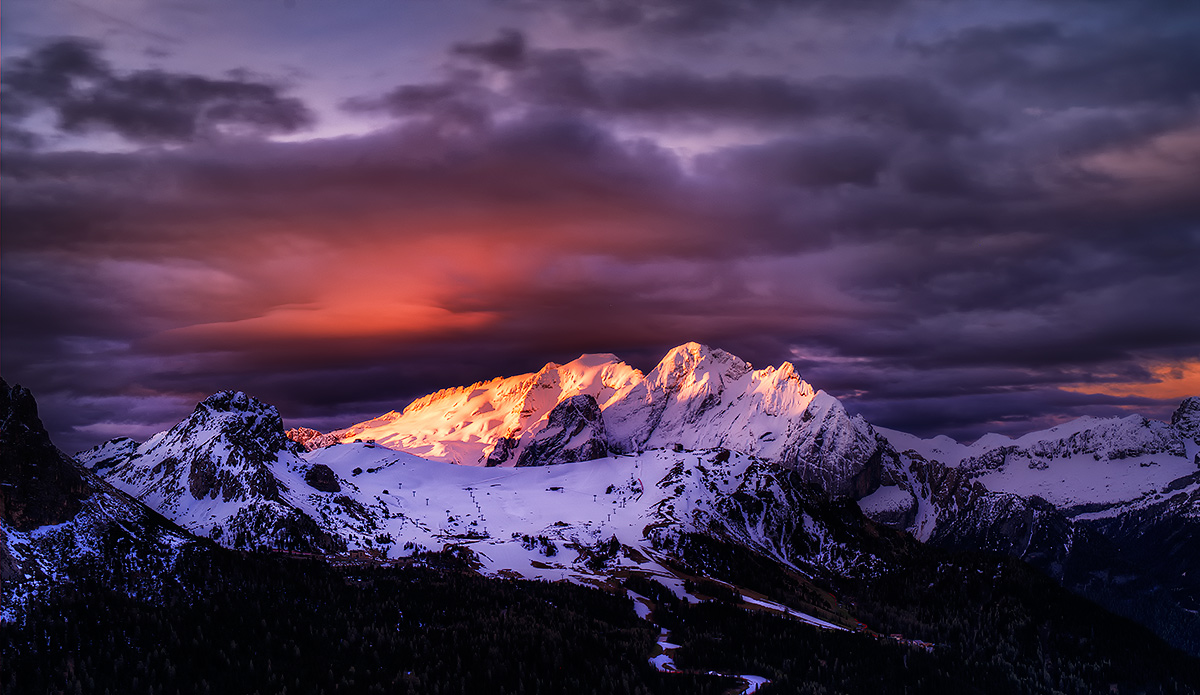 photo "***" tags: landscape, Europe, Ice, clouds, forest, mountains, night, snow, winter