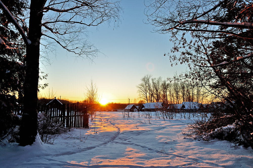 photo "***" tags: landscape, sunset, winter, вечер.