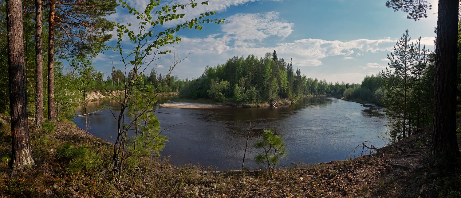 photo "***" tags: landscape, nature, panoramic, forest, river, summer