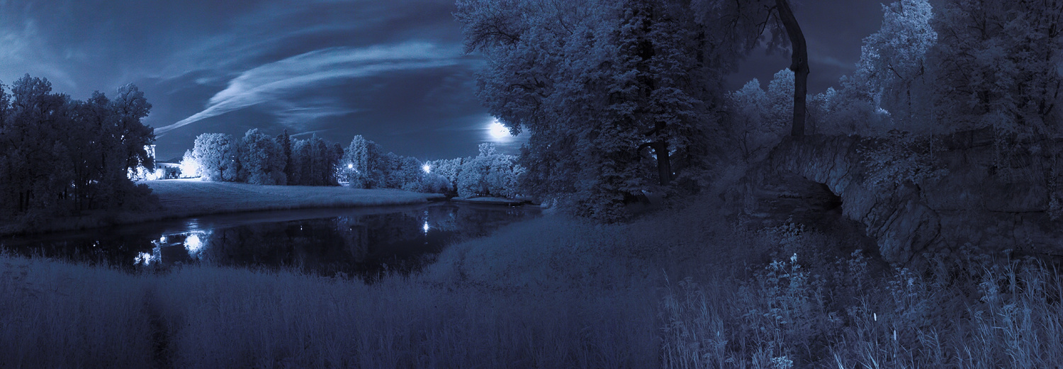 photo "***" tags: landscape, Moon, infrared, night, summer, длинная выдержка, контровой свет, полнолуние