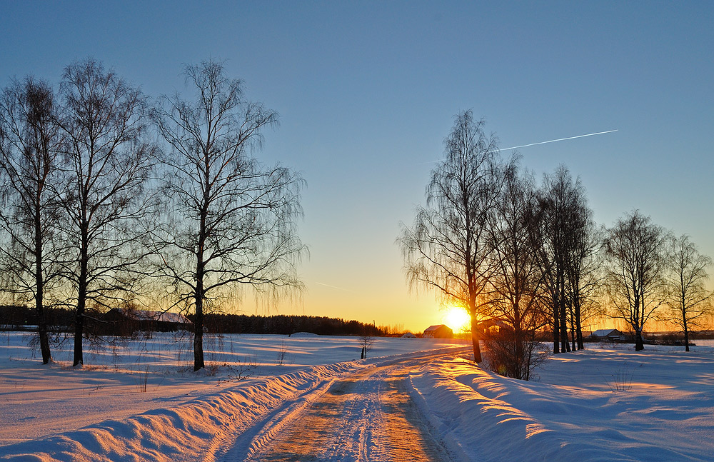 photo "***" tags: landscape, sunset, winter, вечер.