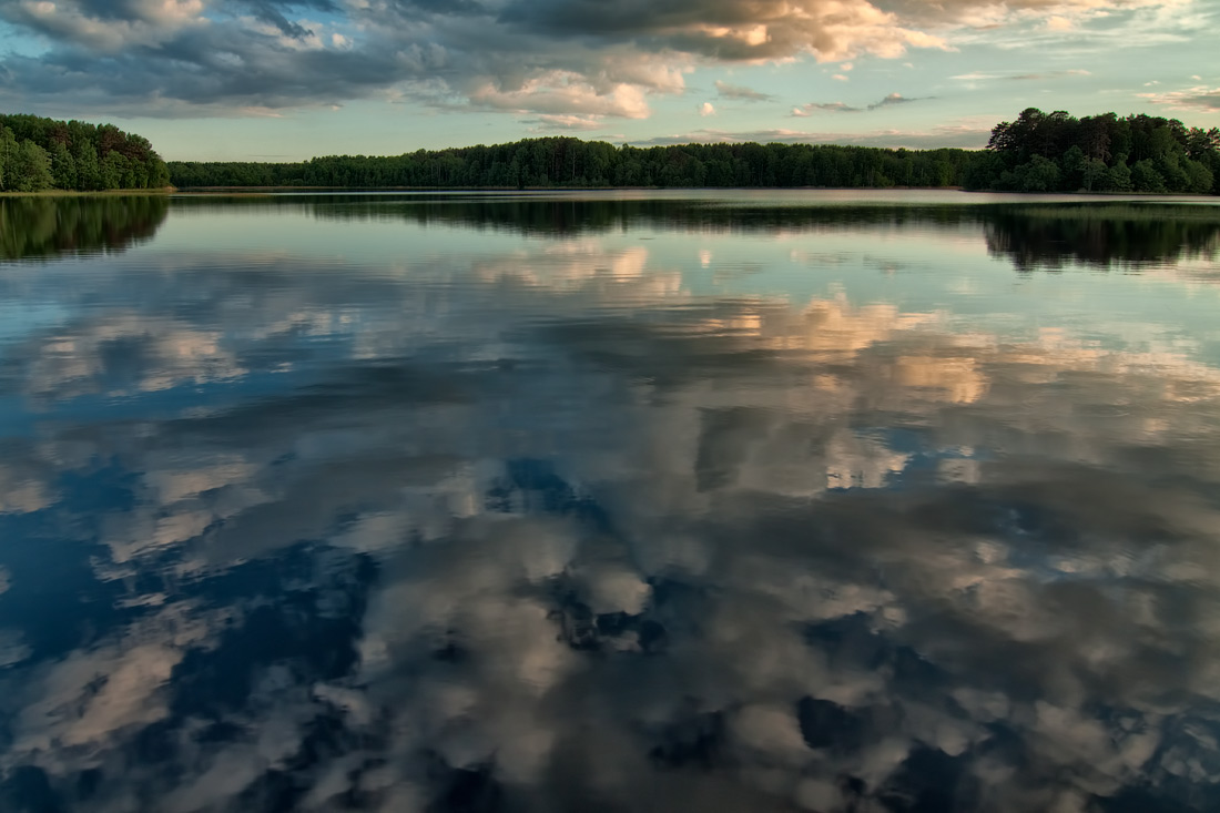 фото "Перевернутое небо" метки: пейзаж, вода, закат, красиво, лето, отражение