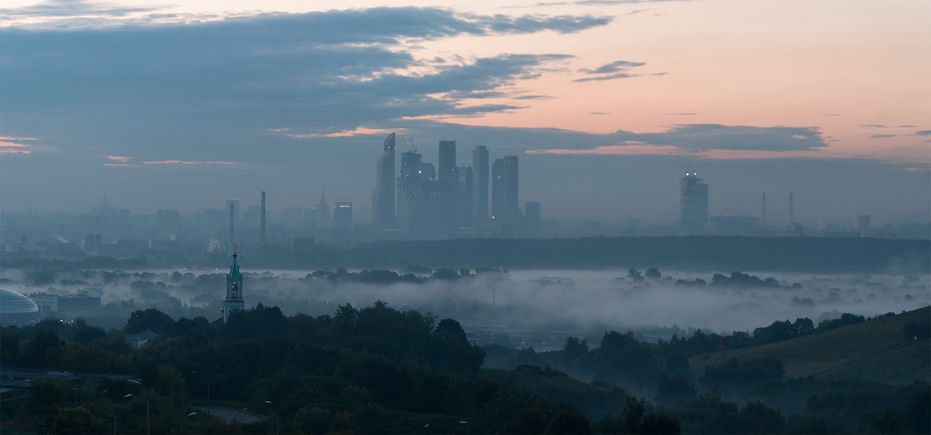 photo "Fog Yar ..." tags: landscape, architecture, Снято 23.07.2013 в 5-ть часов.