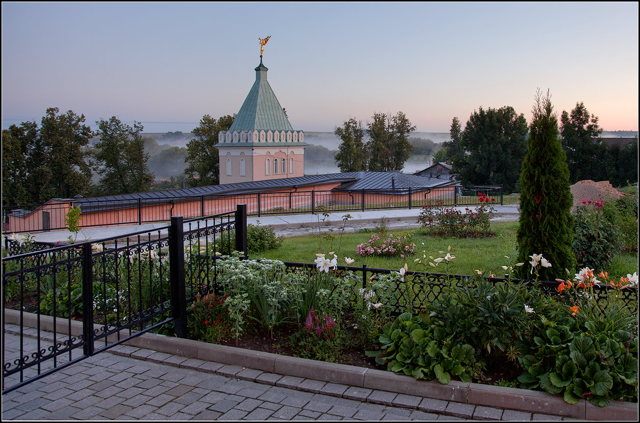 фото "на рассвете, с туманом" метки: архитектура, пейзаж, Оптина, монастырь, пустынь