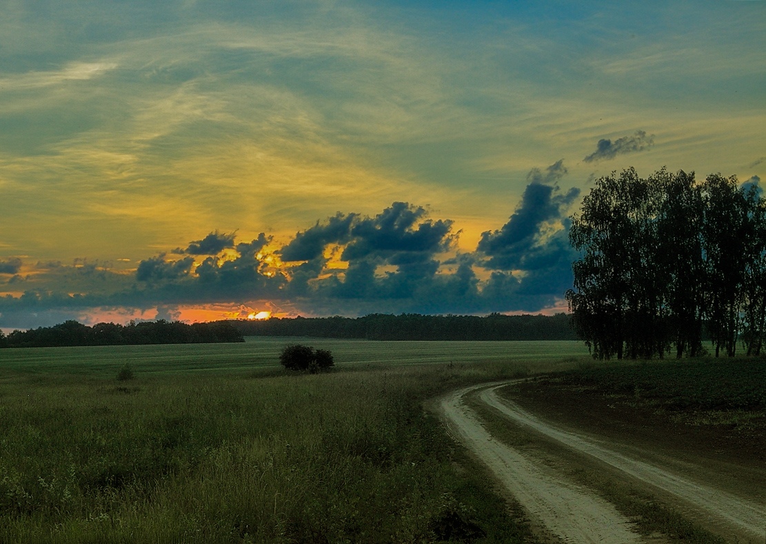 photo "Еventide..." tags: landscape, nature, evening, field, sky, sunset