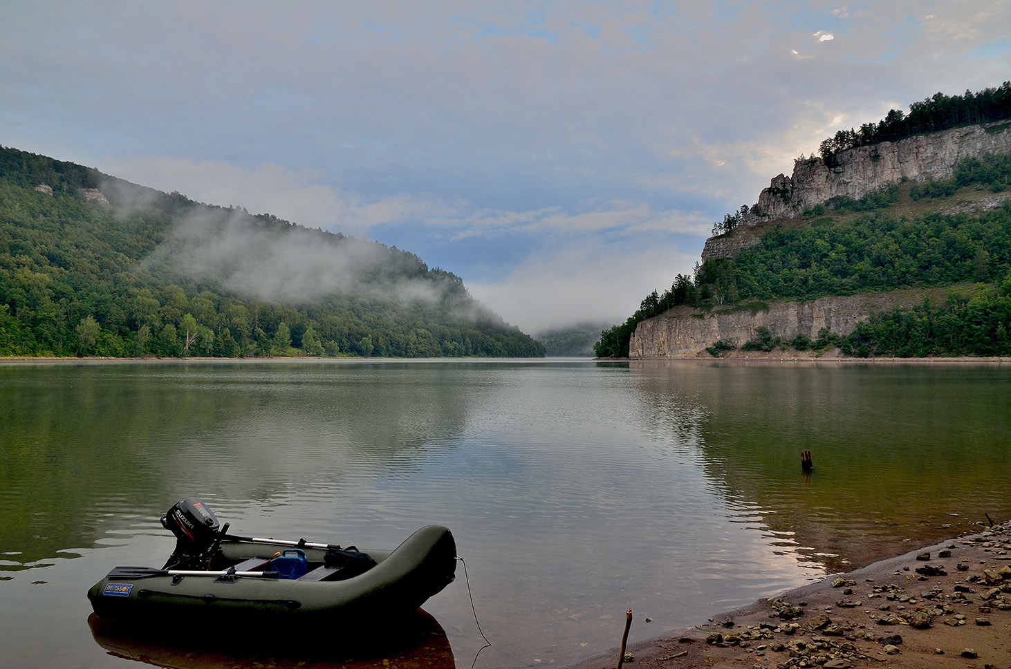 photo "***" tags: landscape, clouds, morning, reflections, rocks, sky, summer, деревья