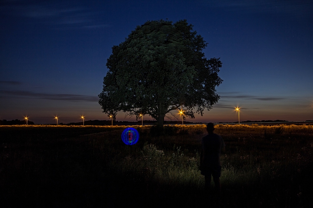 фото "Visitiors - They are here" метки: разное, пейзаж, lapp, light art performace painting, tree, visitors, закат